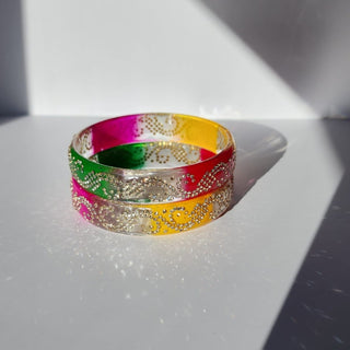 Belinda Multicolour Glass Kada Bangles (Pair) (2.4,2.6, 2.8) - ECLAT INDIAN JEWELSBangle, Kadas & Bracelets2.6