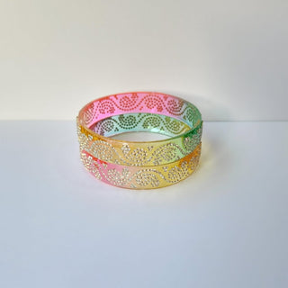 Belinda Multicolour Glass Kada Bangles (Pair) (2.4,2.6, 2.8) - ECLAT INDIAN JEWELSBangle, Kadas & Bracelets2.6