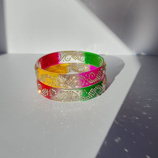 Belinda Multicolour Glass Kada Bangles (Pair) (2.4,2.6, 2.8) - ECLAT INDIAN JEWELSBangle, Kadas & Bracelets2.6