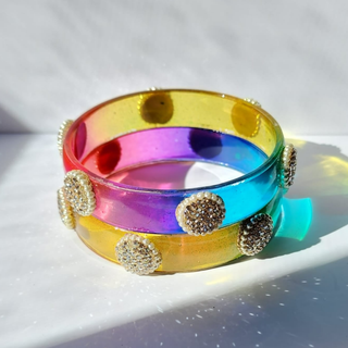 Bellarose Multicolour Glass Kada Bangles (Pair) (2.4,2.6, 2.8) - ECLAT INDIAN JEWELSBangle, Kadas & Bracelets2.6