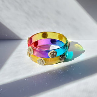 Bellarose Multicolour Glass Kada Bangles (Pair) (2.4,2.6, 2.8) - ECLAT INDIAN JEWELSBangle, Kadas & Bracelets2.6