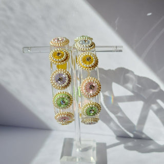 Bellarose Pastel Multicolour Glass Kada Bangles (Pair) (2.4,2.6, 2.8) - ECLAT INDIAN JEWELSBangle, Kadas & Bracelets2.6