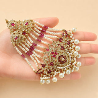 Bianca Purple Polki Choker Necklace Set with Tikka & Passa - ECLAT INDIAN JEWELSNecklace SetsPurple
