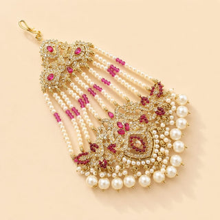 Bianca Purple Polki Choker Necklace Set with Tikka & Passa - ECLAT INDIAN JEWELSNecklace SetsPurple