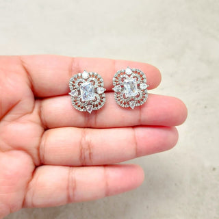 Blair White CZ Diamond Simulant Stud Earrings - ECLAT INDIAN JEWELSEarringsWhite