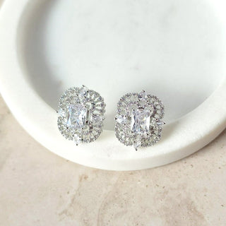 Blair White CZ Diamond Simulant Stud Earrings - ECLAT INDIAN JEWELSEarringsWhite