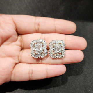 Blake White CZ Diamond Simulant Stud Earrings - ECLAT INDIAN JEWELSEarringsWhite