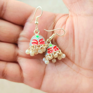 Blossom Gray Mini Jhumka Earrings - ECLAT INDIAN JEWELSEarringsMulticolour