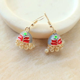 Blossom Gray Mini Jhumka Earrings - ECLAT INDIAN JEWELSEarringsMulticolour