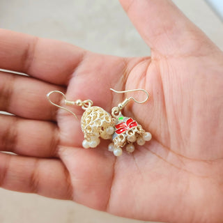 Blossom Gray Mini Jhumka Earrings - ECLAT INDIAN JEWELSEarringsMulticolour