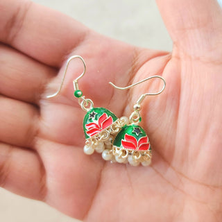 Blossom Green Multicolour Mini Jhumka Earrings - ECLAT INDIAN JEWELSEarringsMulticolour