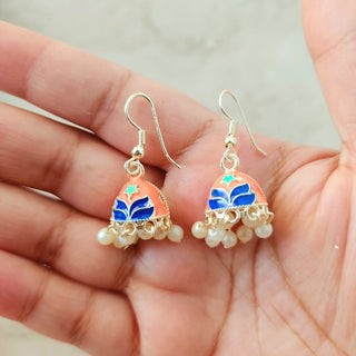 Blossom Peach Multicolour Mini Jhumka Earrings - ECLAT INDIAN JEWELSEarringsMulticolour