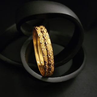 Bree Gold Plated Bangle Set (2.4, 2.6, 2.8 & 2.10 Available) (Pair) - ECLAT INDIAN JEWELSBangle, Kadas & Bracelets2.6