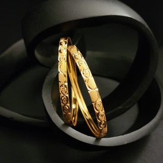 Bree Gold Plated Bangle Set (2.4, 2.6, 2.8 & 2.10 Available) (Pair) - ECLAT INDIAN JEWELSBangle, Kadas & Bracelets2.6