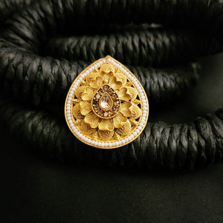 Brenda Gold Adjustable Ring - ECLAT INDIAN JEWELSRingsGold