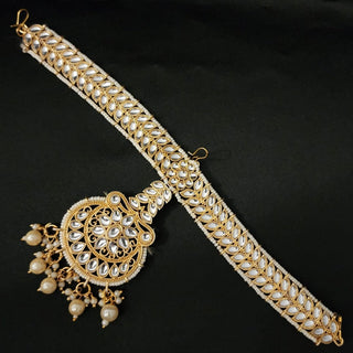 Brenda White Kundan Sheesh Phool / Matha Patti - ECLAT INDIAN JEWELSMatha Patti, Sheesh PhoolWhite