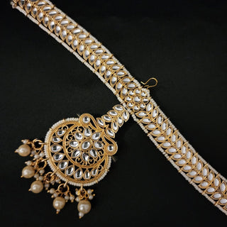 Brenda White Kundan Sheesh Phool / Matha Patti - ECLAT INDIAN JEWELSMatha Patti, Sheesh PhoolWhite