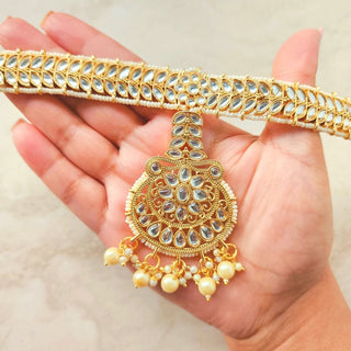 Brenda White Kundan Sheesh Phool / Matha Patti - ECLAT INDIAN JEWELSMatha Patti, Sheesh PhoolWhite