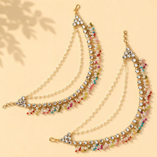 Briar Multicolour Baahubali Earring Sahara Hair Chains - ECLAT INDIAN JEWELSEarringsMulticolor