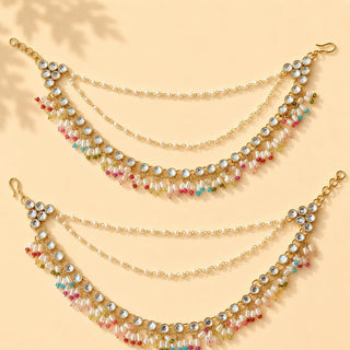 Briar Multicolour Baahubali Earring Sahara Hair Chains - ECLAT INDIAN JEWELSEarringsMulticolor