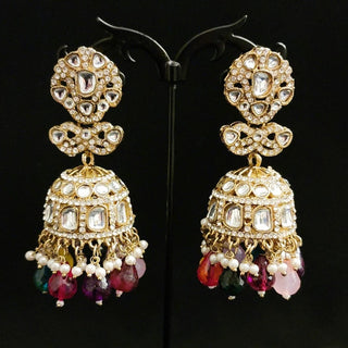 Bridget Multicolour Kundan Jhumki Earrings - ECLAT INDIAN JEWELSEarringsMulticolour