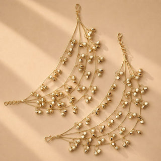 Britney Gold Kashmiri Baahubali Earring Sahara Hair Chains - ECLAT INDIAN JEWELSEarringsGold