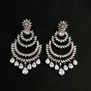 Brooke CZ Diamond Simulant Earrings - Luxury Collection - ECLAT INDIAN JEWELSEarringsWhite