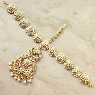 Callie White Kundan Sheesh Phool / Matha Patti - ECLAT INDIAN JEWELSMatha Patti, Sheesh PhoolWhite