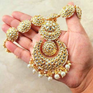 Callie White Kundan Sheesh Phool / Matha Patti - ECLAT INDIAN JEWELSMatha Patti, Sheesh PhoolWhite
