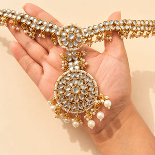 Callista White Kundan Sheesh Phool / Matha Patti - ECLAT INDIAN JEWELSMatha Patti, Sheesh PhoolWhite