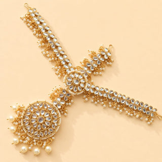 Callista White Kundan Sheesh Phool / Matha Patti - ECLAT INDIAN JEWELSMatha Patti, Sheesh PhoolWhite