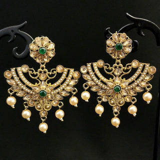 Cameron Green Polki Gold Earrings - ECLAT INDIAN JEWELSPolki EarringsGold