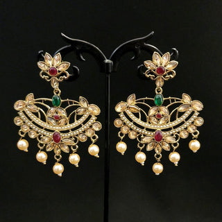 Cameron Multicolour Polki Gold Earrings - ECLAT INDIAN JEWELSPolki EarringsGold