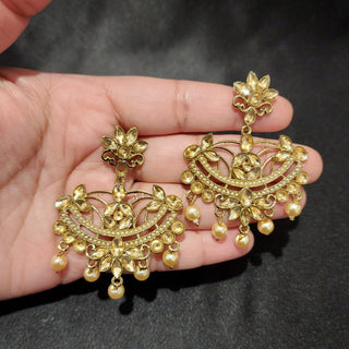 Cameron Polki Gold Earrings - ECLAT INDIAN JEWELSPolki EarringsGold