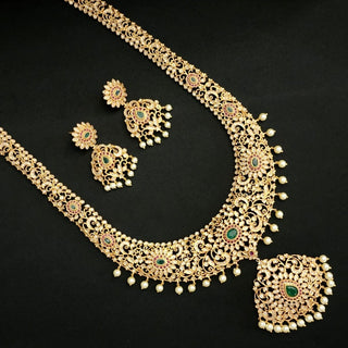 Carmen Kemp CZ Long Necklace Set - ECLAT INDIAN JEWELSNecklace SetsMulticolour