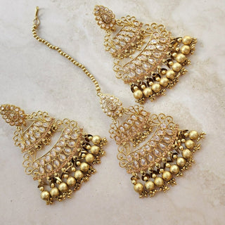 Carrine Polki Gold Tikka Set - ECLAT INDIAN JEWELSTikka SetsGold