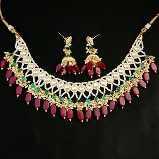 Cassidy Multicolour Pachi Kundan Necklace Set Luxury Collection - ECLAT INDIAN JEWELSNecklace SetsMulticolour