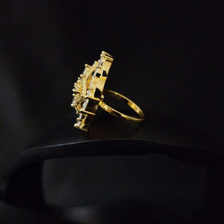 Cassie Gold Adjustable CZ Diamond Simulant Ring - ECLAT INDIAN JEWELSRingsGold