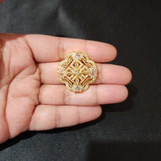 Cassie Gold Adjustable CZ Diamond Simulant Ring - ECLAT INDIAN JEWELSRingsGold