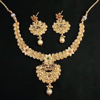 Catalina Rajwadi Gold Necklace Set - ECLAT INDIAN JEWELSNecklace SetsGold