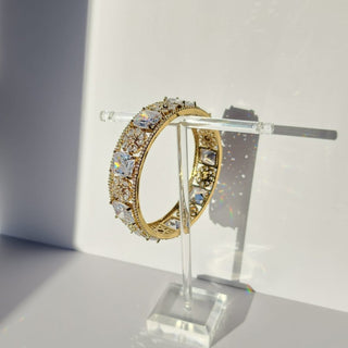 Cece Antique Victorian Gold CZ Diamond Luxury Bangle (Single) (2.4,2.6, 2.8) - ECLAT INDIAN JEWELSBangle, Kadas & Bracelets2.6