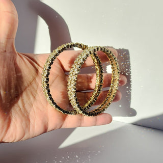 Cecelya Antique Victorian Gold CZ Diamond Luxury Bangle (Pair) (2.6, 2.8) - ECLAT INDIAN JEWELSBangle, Kadas & Bracelets2.6