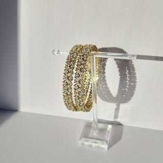Cecelya Antique Victorian Gold CZ Diamond Luxury Bangle (Pair) (2.6, 2.8) - ECLAT INDIAN JEWELSBangle, Kadas & Bracelets2.6