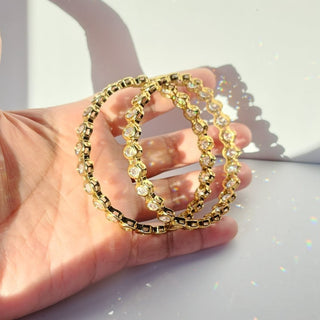 Cecette Antique Victorian Gold CZ Diamond Luxury Bangle (Pair) (2.4,2.6, 2.8) - ECLAT INDIAN JEWELSBangle, Kadas & Bracelets2.6
