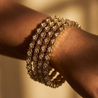 Cecil Antique Victorian Gold CZ Diamond Luxury Bangle (Set of 4) (2.4,2.6, 2.8) - ECLAT INDIAN JEWELSBangle, Kadas & Bracelets2.6