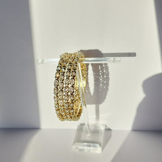 Cecil Antique Victorian Gold CZ Diamond Luxury Bangle (Set of 4) (2.4,2.6, 2.8) - ECLAT INDIAN JEWELSBangle, Kadas & Bracelets2.6