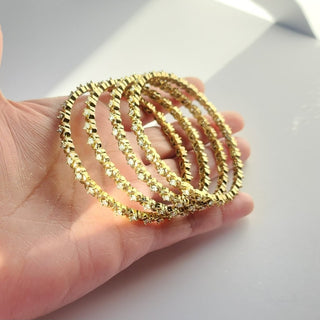 Cecil Antique Victorian Gold CZ Diamond Luxury Bangle (Set of 4) (2.4,2.6, 2.8) - ECLAT INDIAN JEWELSBangle, Kadas & Bracelets2.6