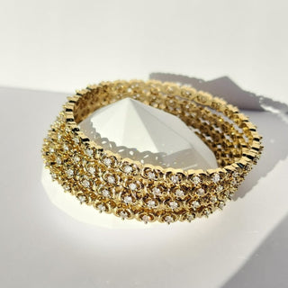 Cecil Antique Victorian Gold CZ Diamond Luxury Bangle (Set of 4) (2.4,2.6, 2.8) - ECLAT INDIAN JEWELSBangle, Kadas & Bracelets2.6