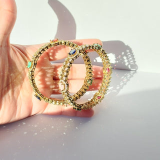 Cecila Antique Victorian Gold CZ Diamond Luxury Bangle (Pair) (2.4,2.6, 2.8) - ECLAT INDIAN JEWELSBangle, Kadas & Bracelets2.6