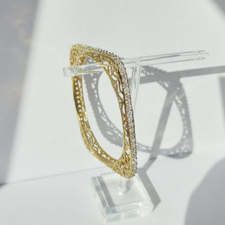 Ceciley Antique Victorian Gold CZ Diamond Luxury Square Bangle (Single) (2.4,2.6, 2.8) - ECLAT INDIAN JEWELSBangle, Kadas & Bracelets2.6